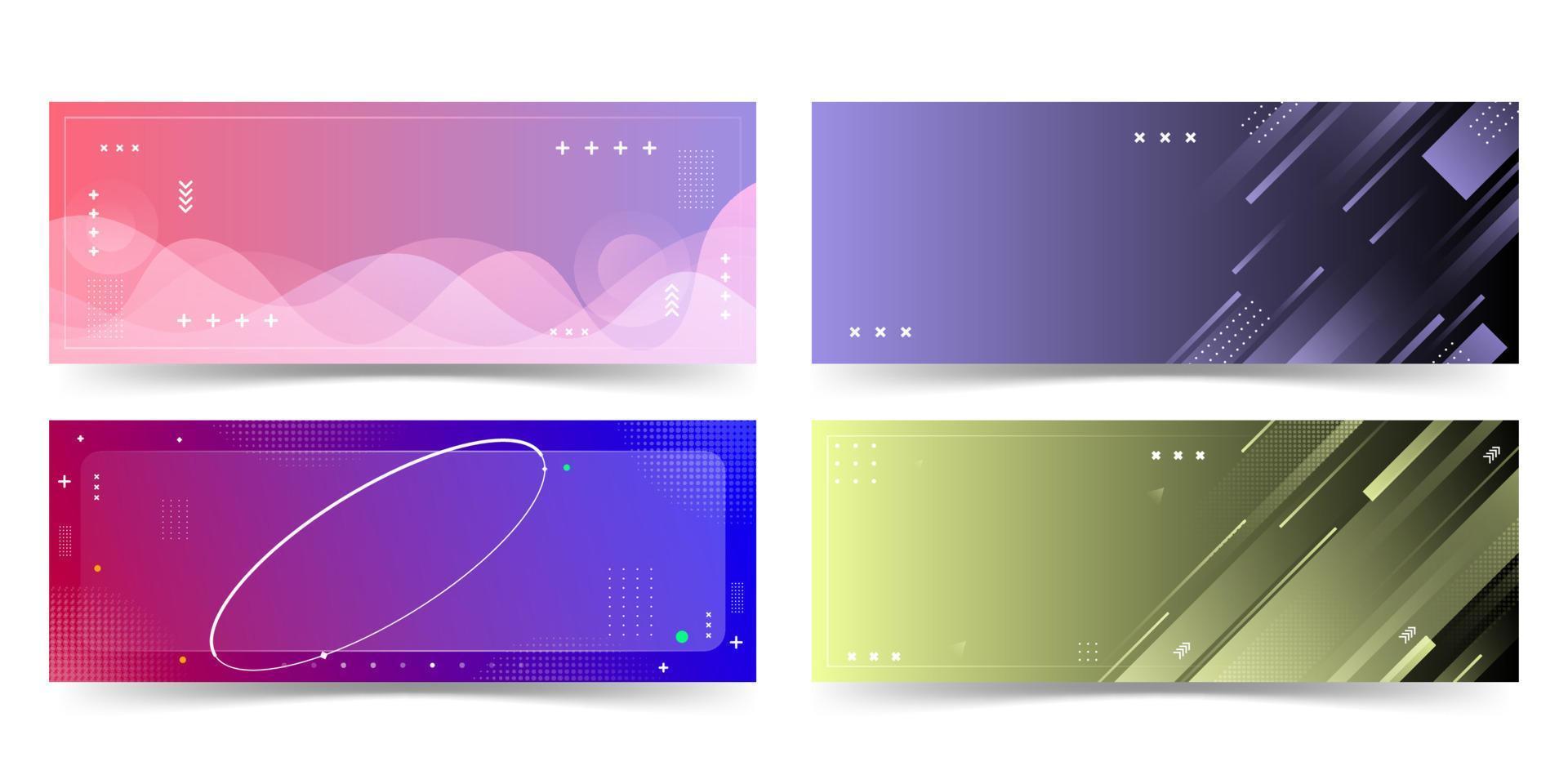 banner background. full color, gradation, collection set vector