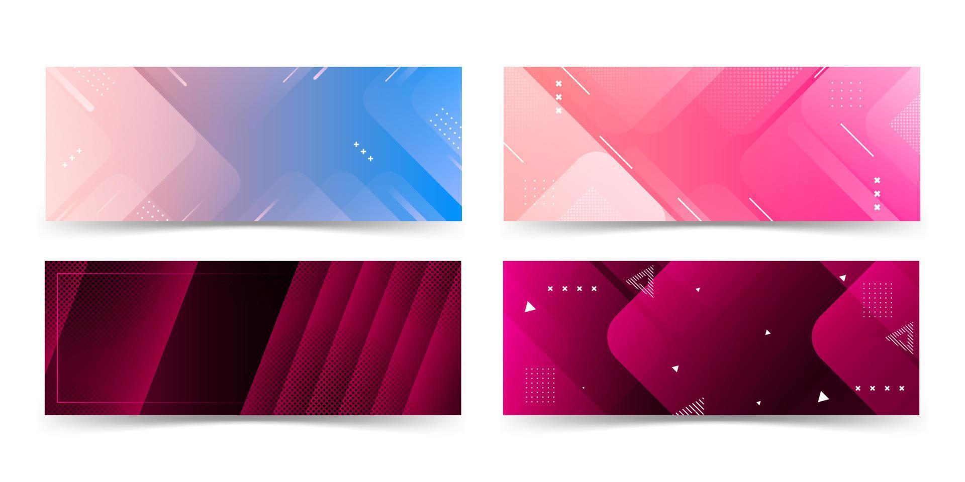 banner background. full color, gradation, collection set vector