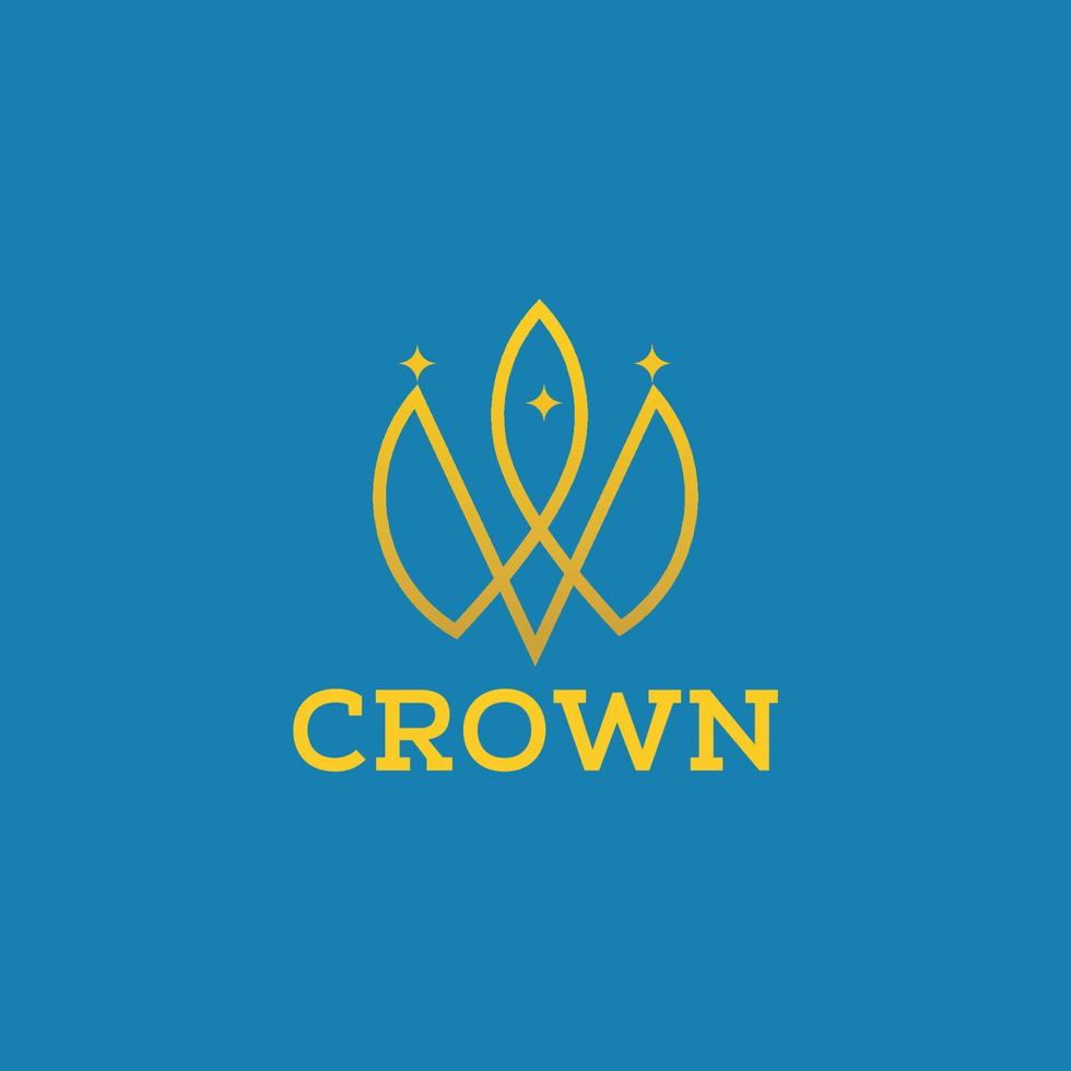 Abstract gold crown logo symbol vector