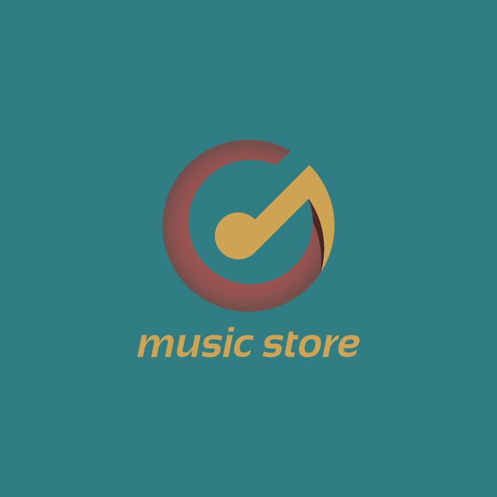 Modern abstract music logo with music vector
