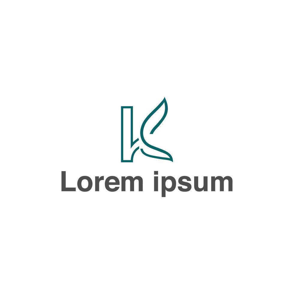 Creative minimal k letter logo design vector