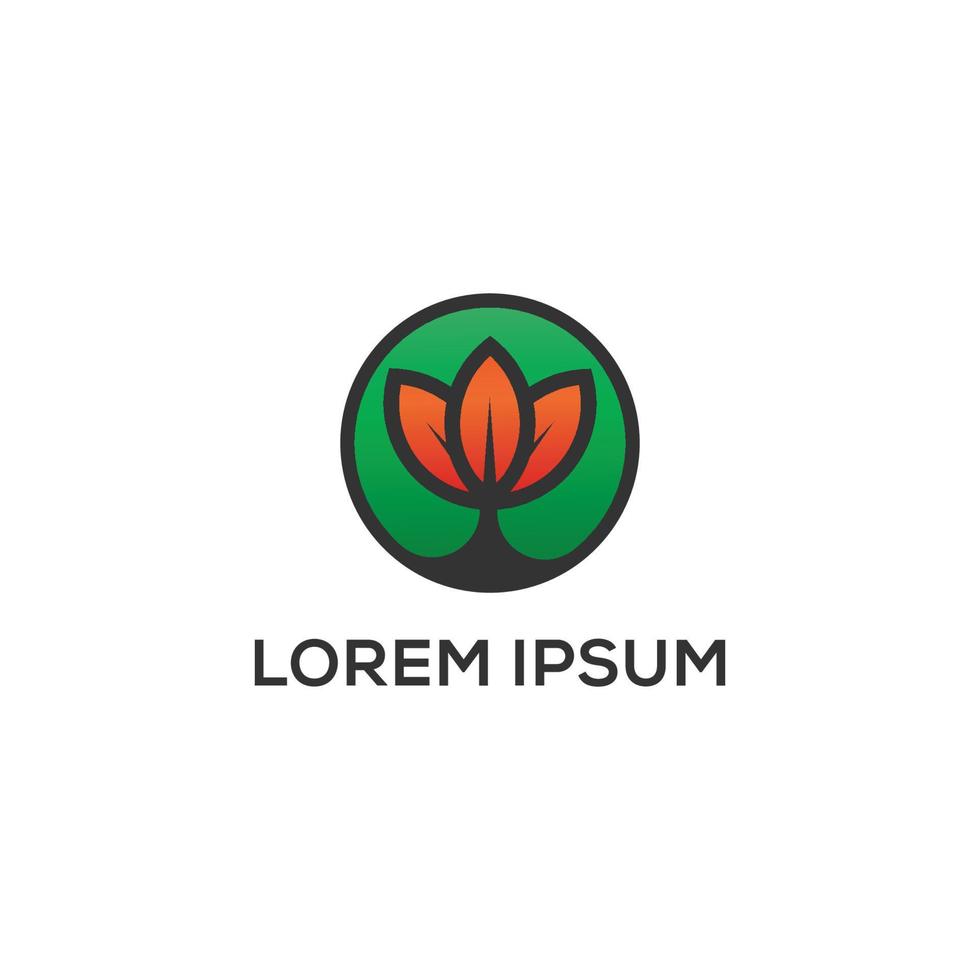 Modern colored lotus logo design vector