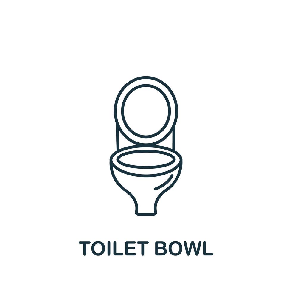 Toilet Bowl icon from interior collection. Simple line element Toilet Bowl symbol for templates, web design and infographics vector