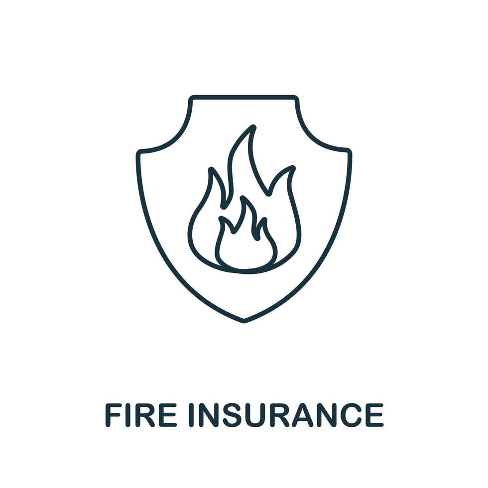 Fire Insurance icon from insurance collection. Simple line Fire Insurance icon for templates, web design and infographics vector
