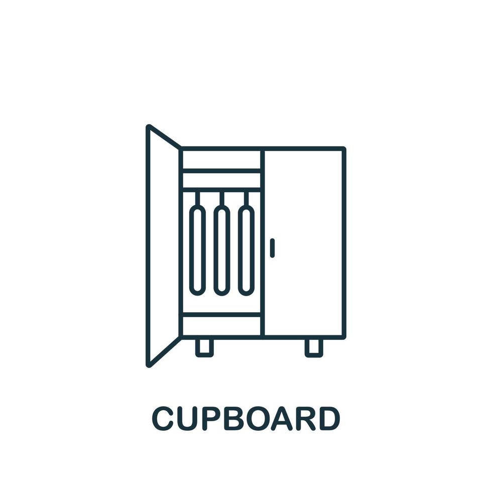 Cupboard icon from interior collection. Simple line element Cupboard symbol for templates, web design and infographics vector