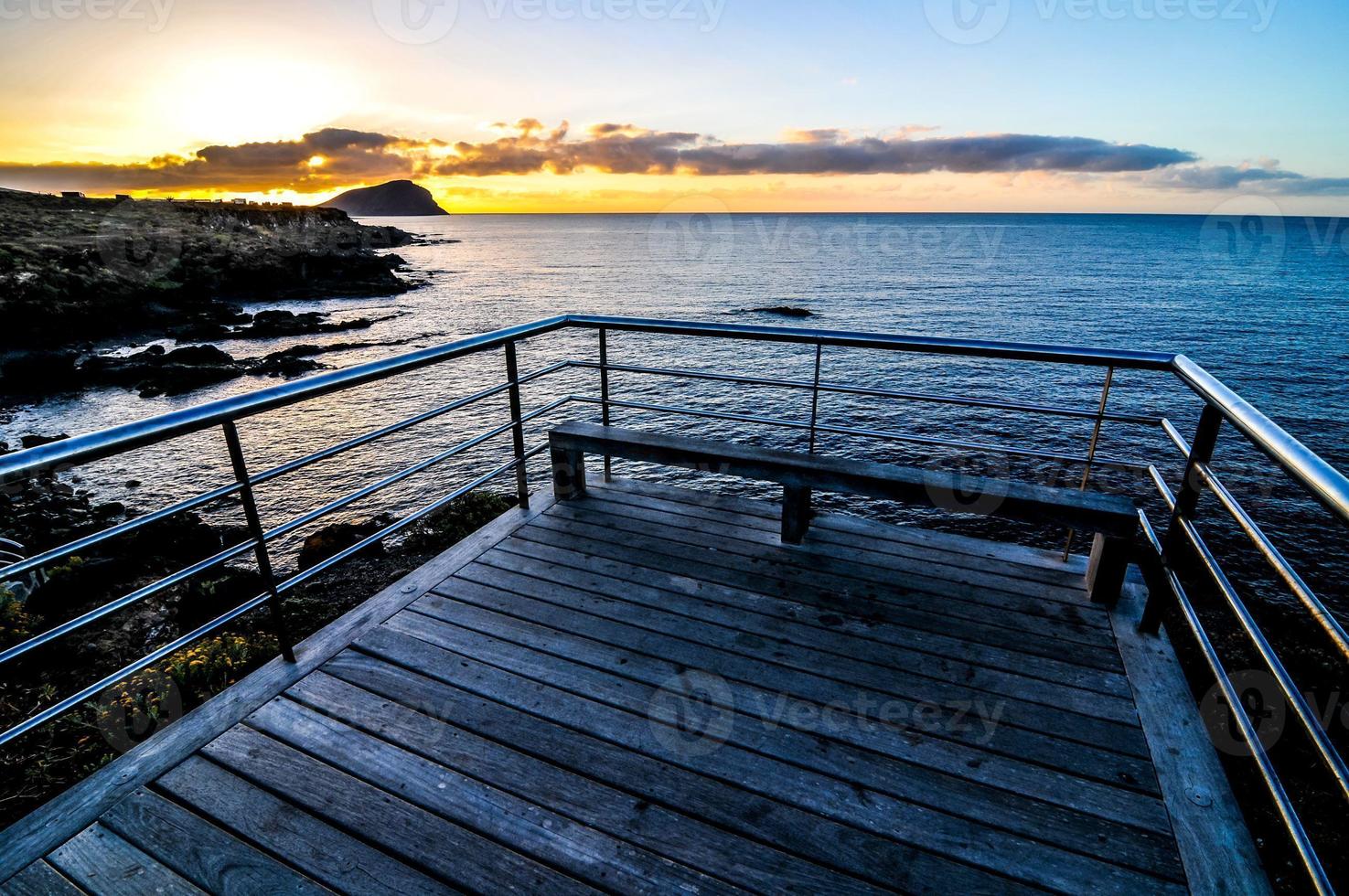 Sunset over the sea photo