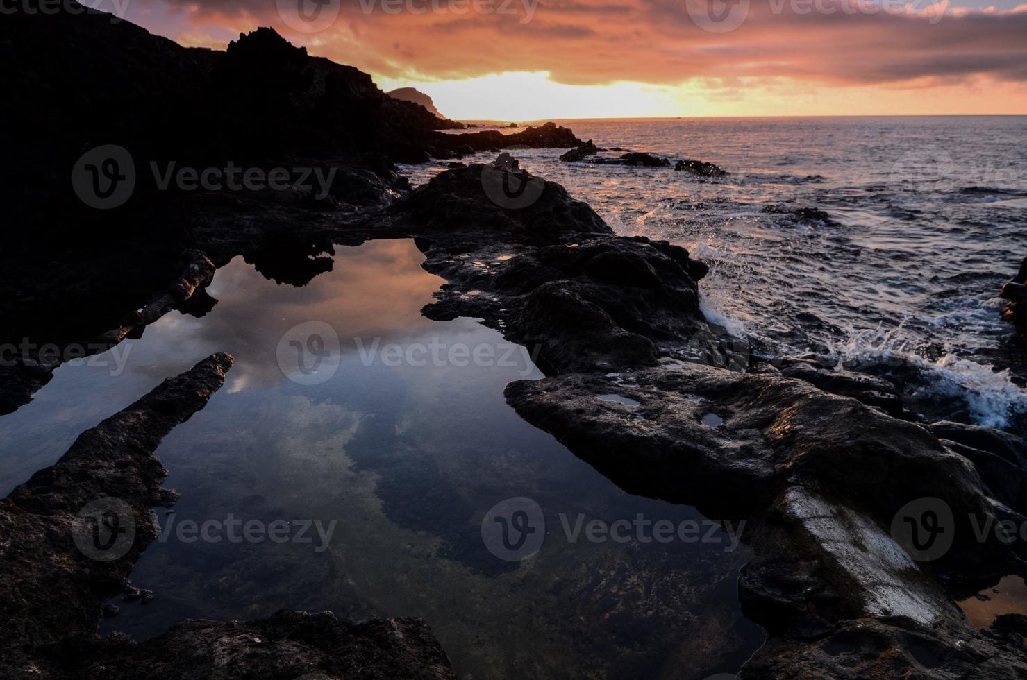 Sunset over the sea photo