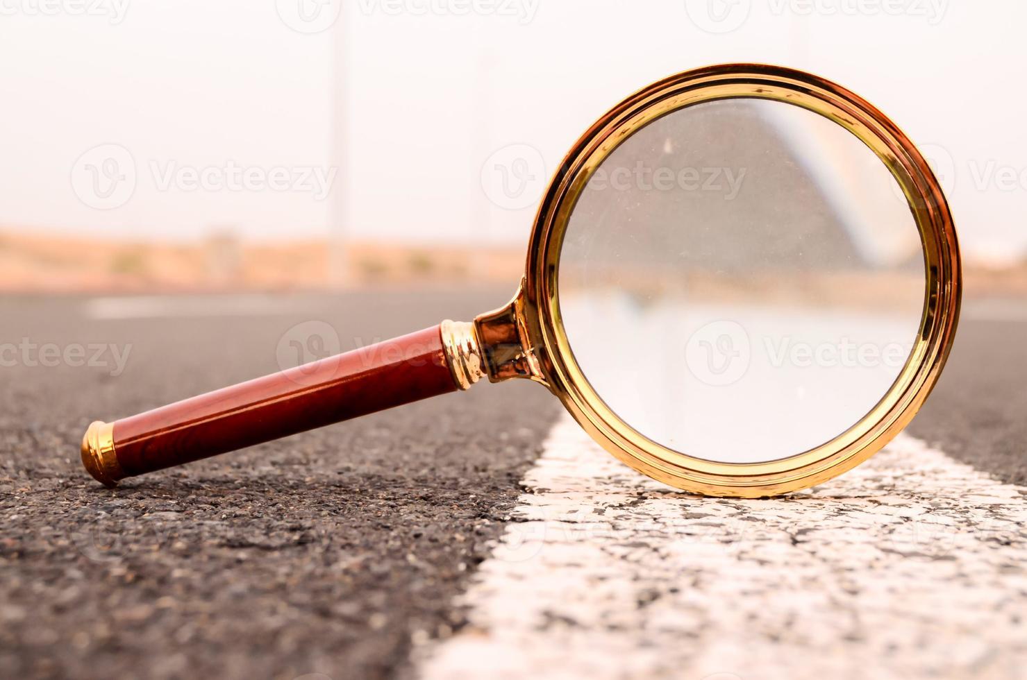 Magnifying glass close up photo