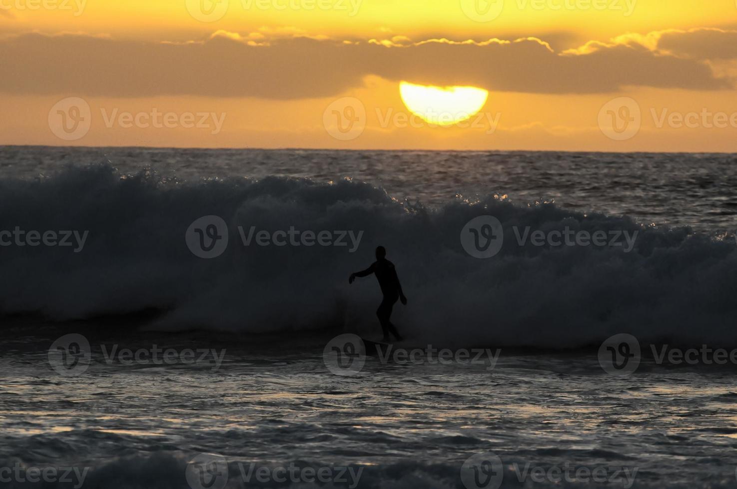 Sunset over the sea photo