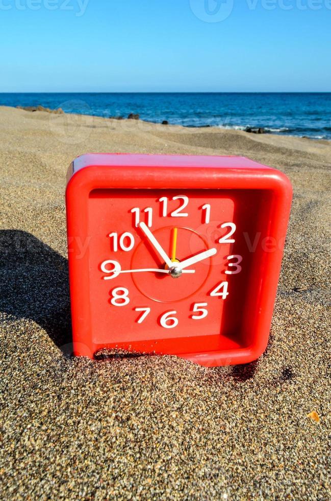 Clock on the beach photo