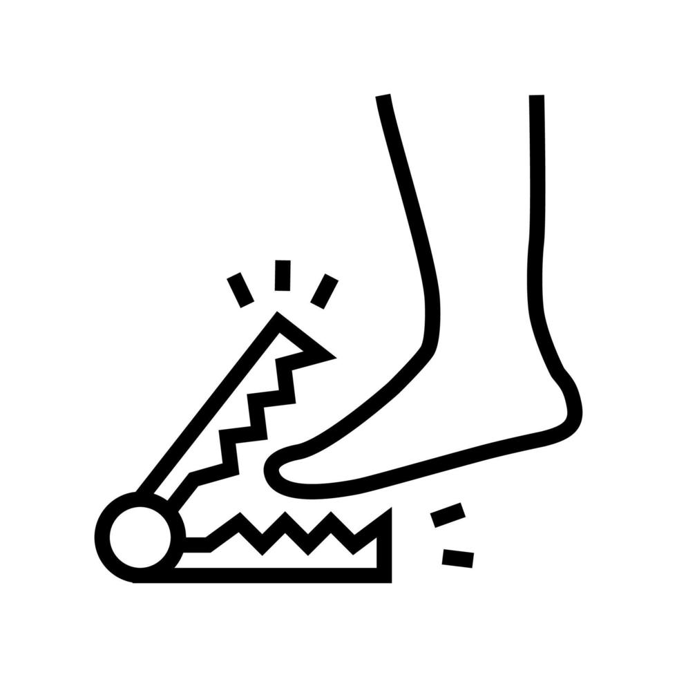 severe pain when walking line icon vector illustration