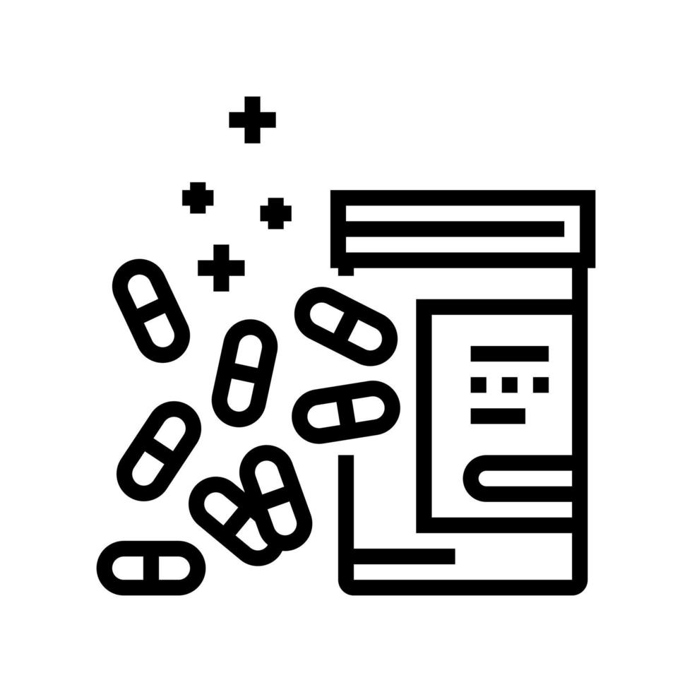 medicamentos gota tratamiento línea icono vector ilustración