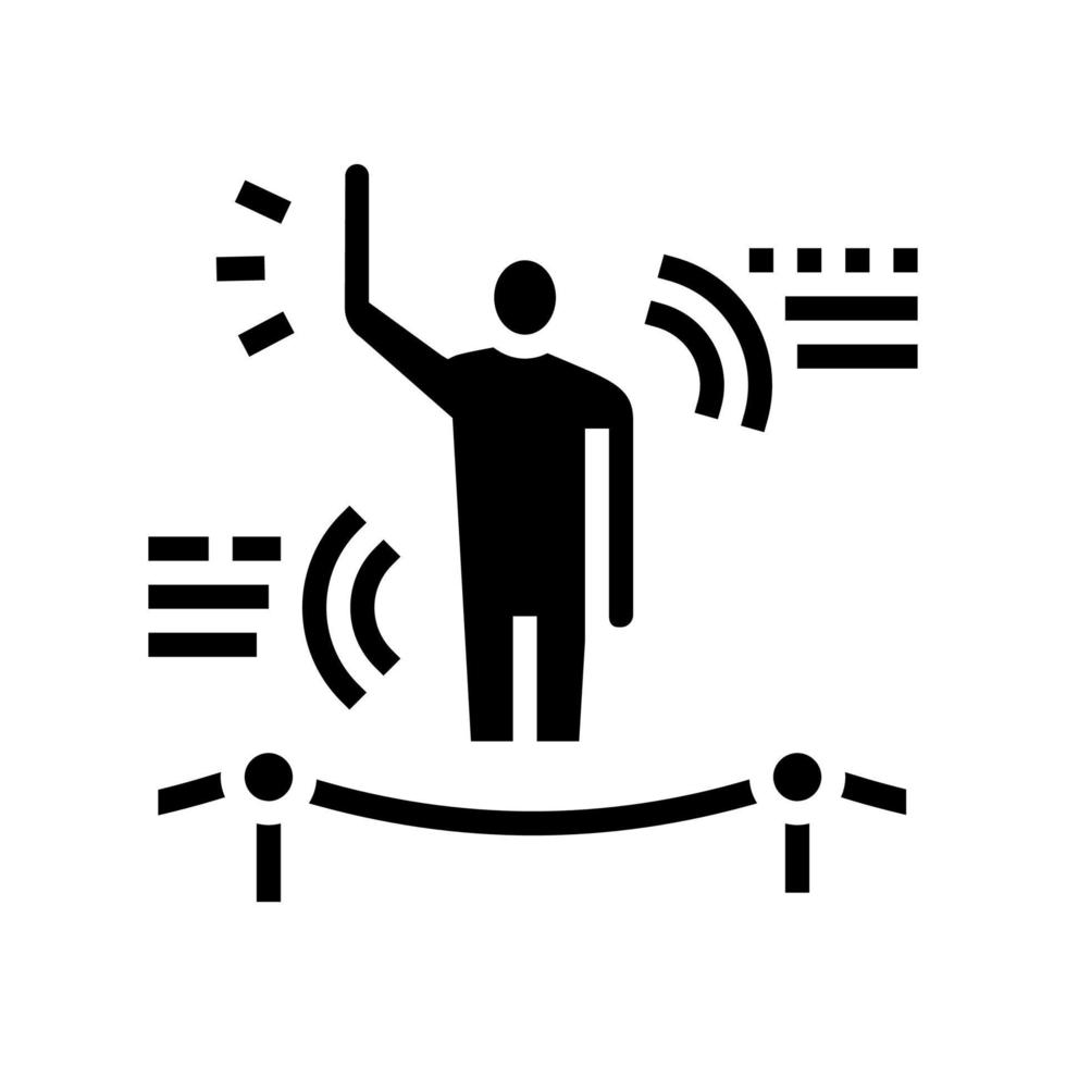 understanding body language soft skill glyph icon vector illustration