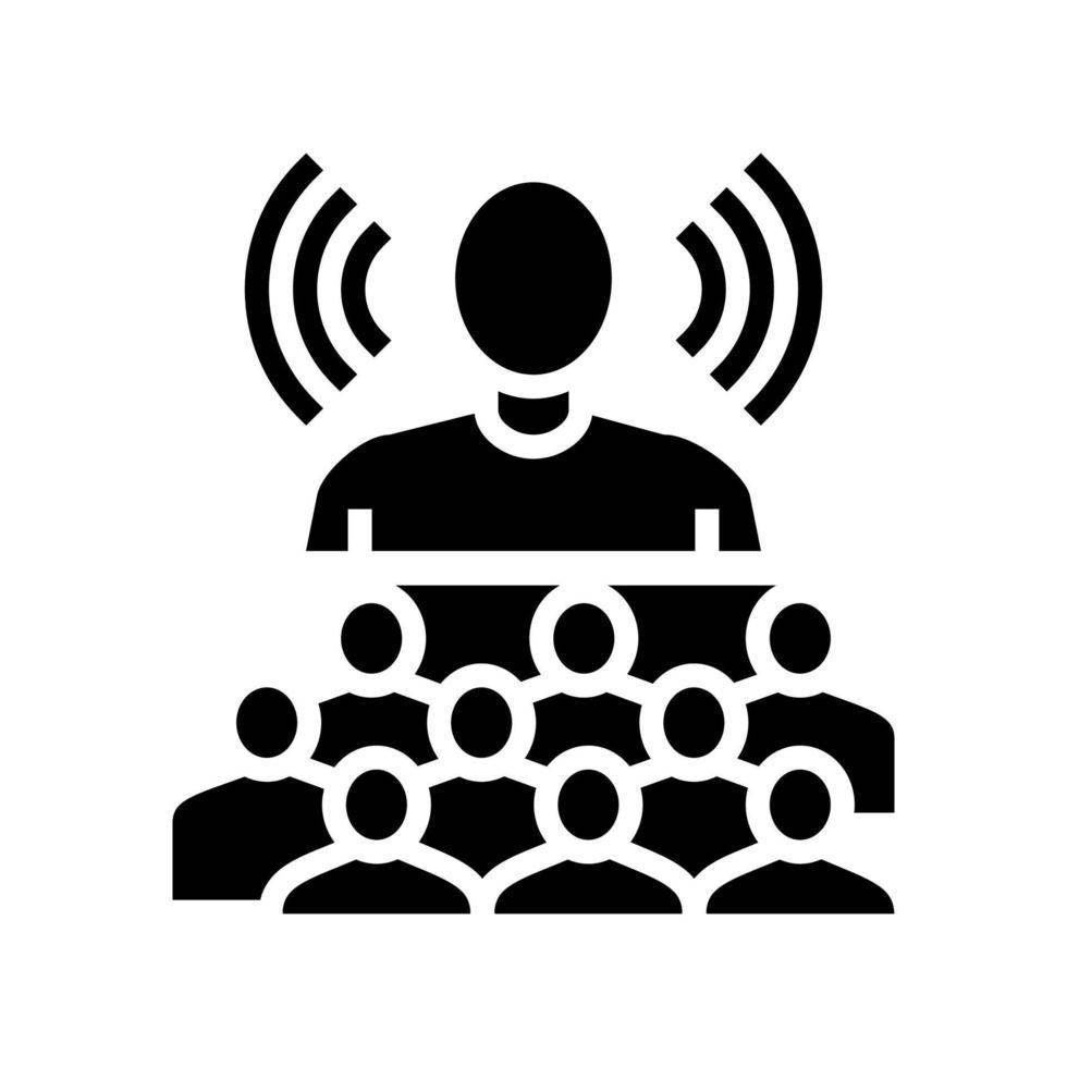 leadership soft skill glyph icon vector illustration