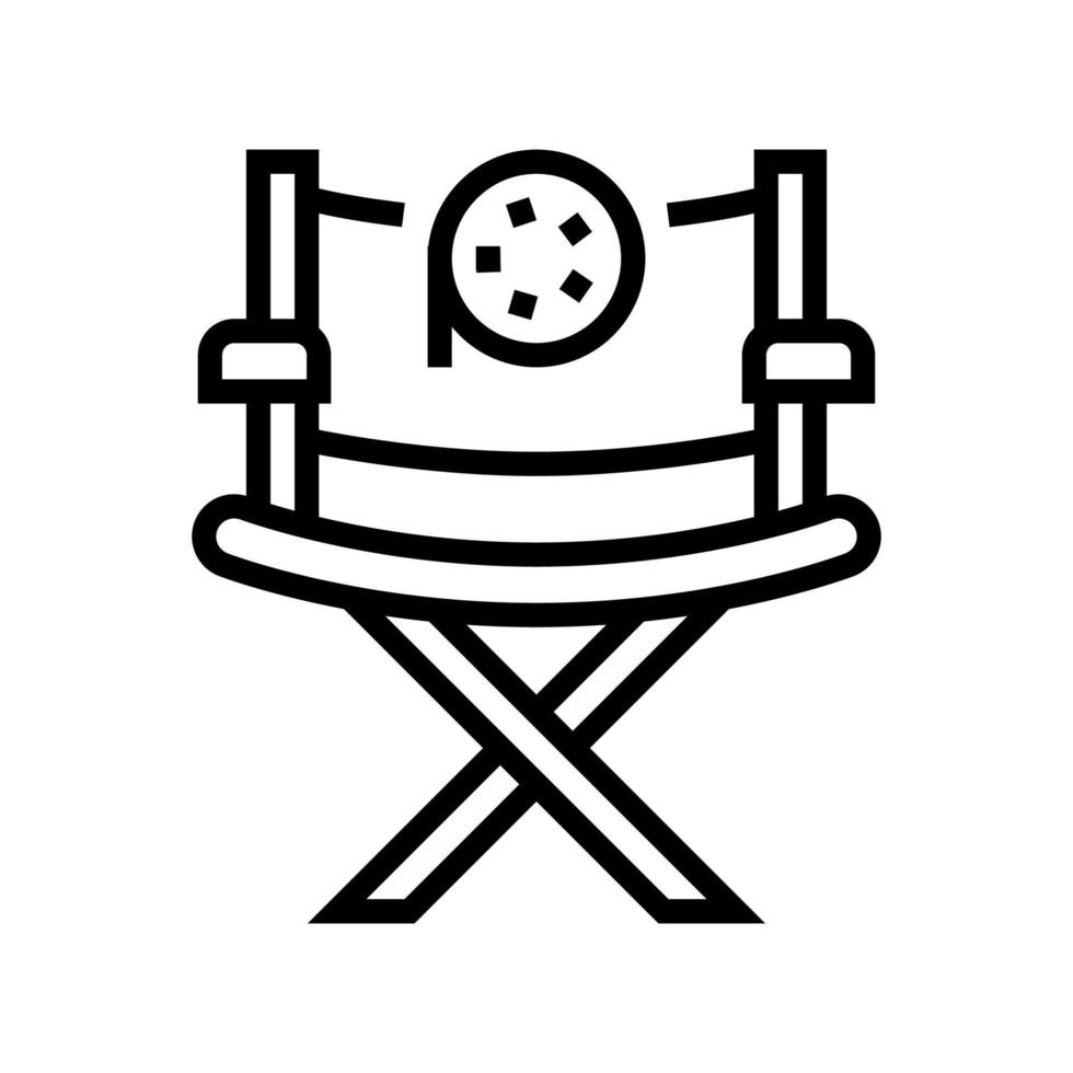 ilustración de vector de icono de línea de silla de asiento de director