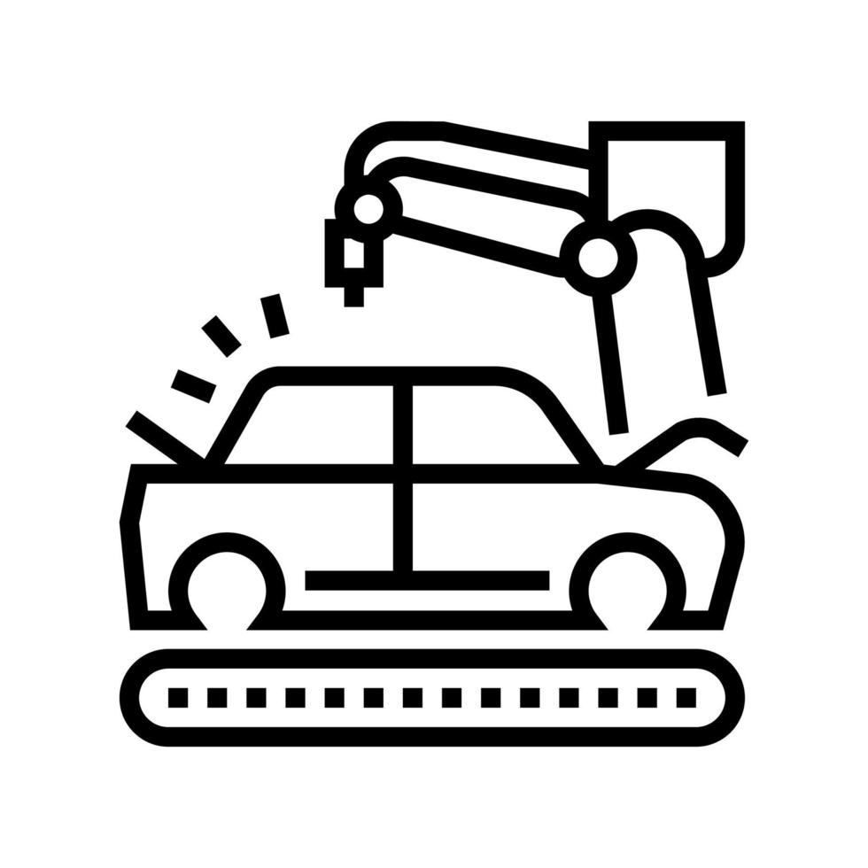 finishing painting car body line icon vector illustration