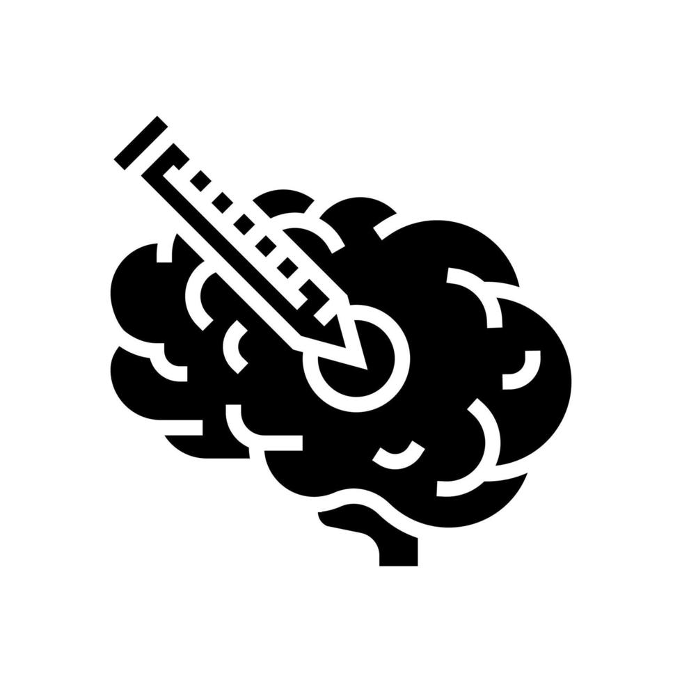 injection in brain glyph icon vector illustration