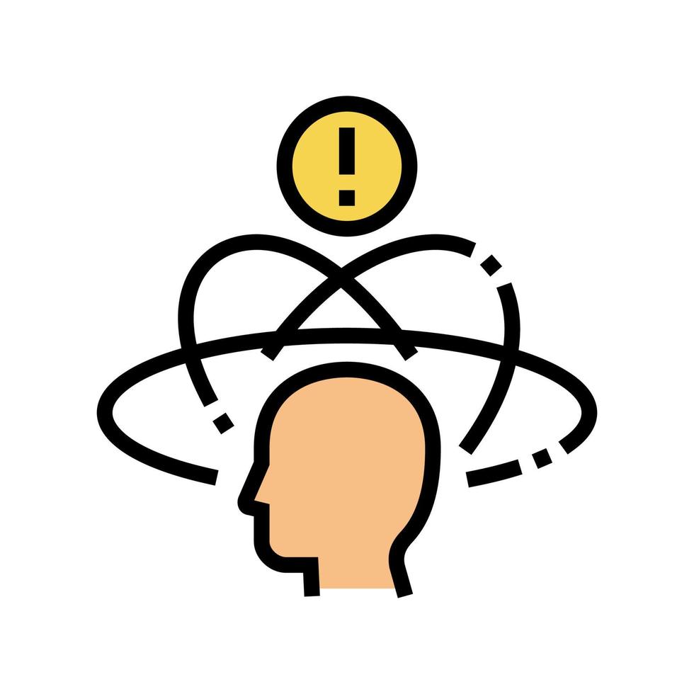 dizziness disease color icon vector illustration
