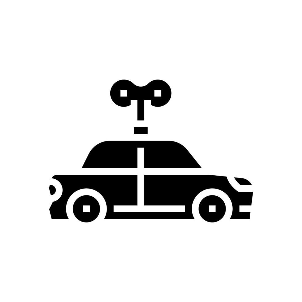 coche juguete kindergarten glifo icono vector ilustración