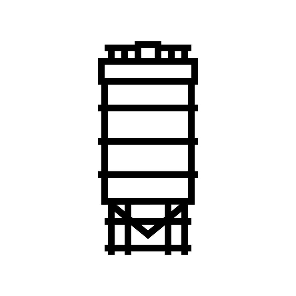 tanque para la ilustración de vector de icono de línea de almacenamiento de carbón