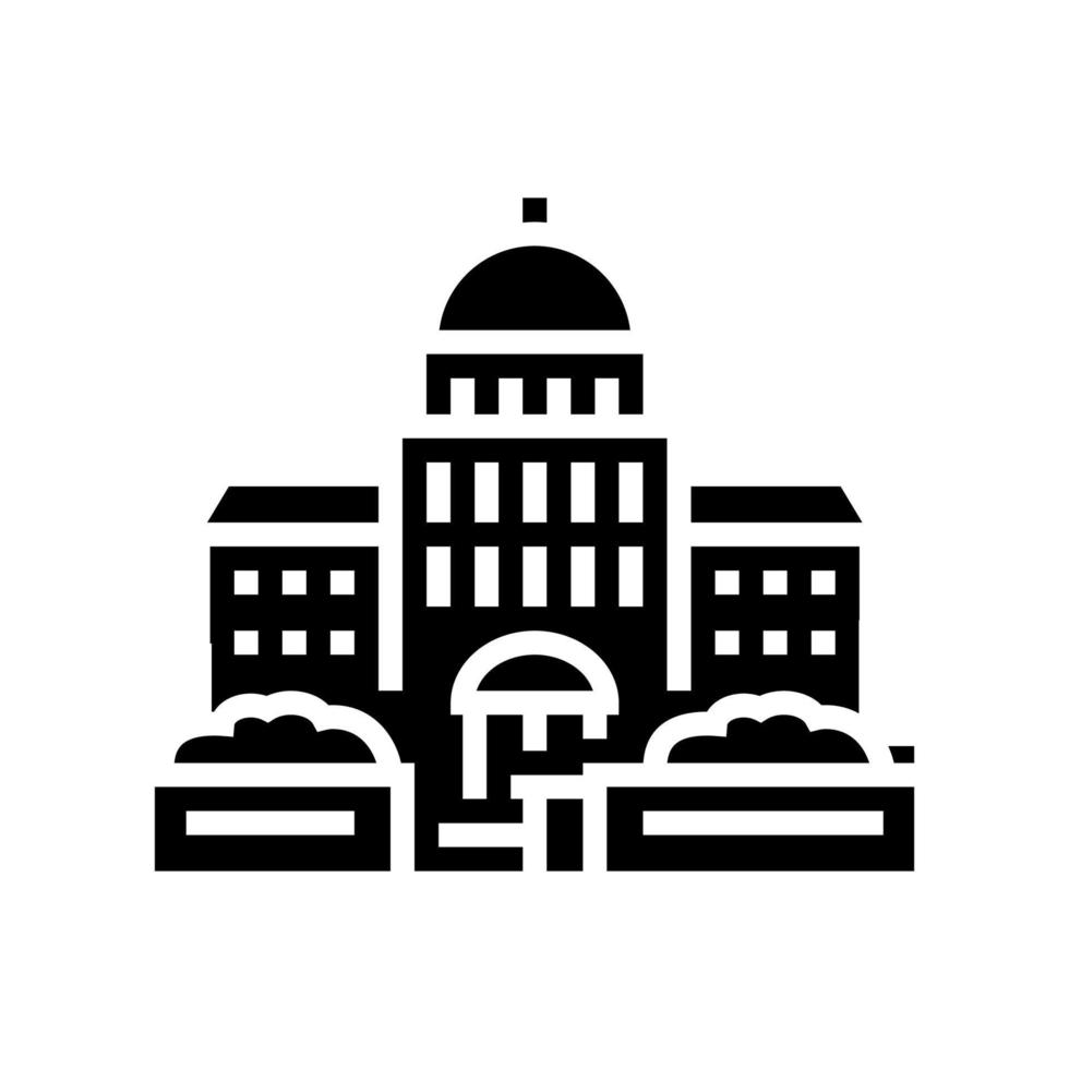 parliament state structure building glyph icon vector illustration