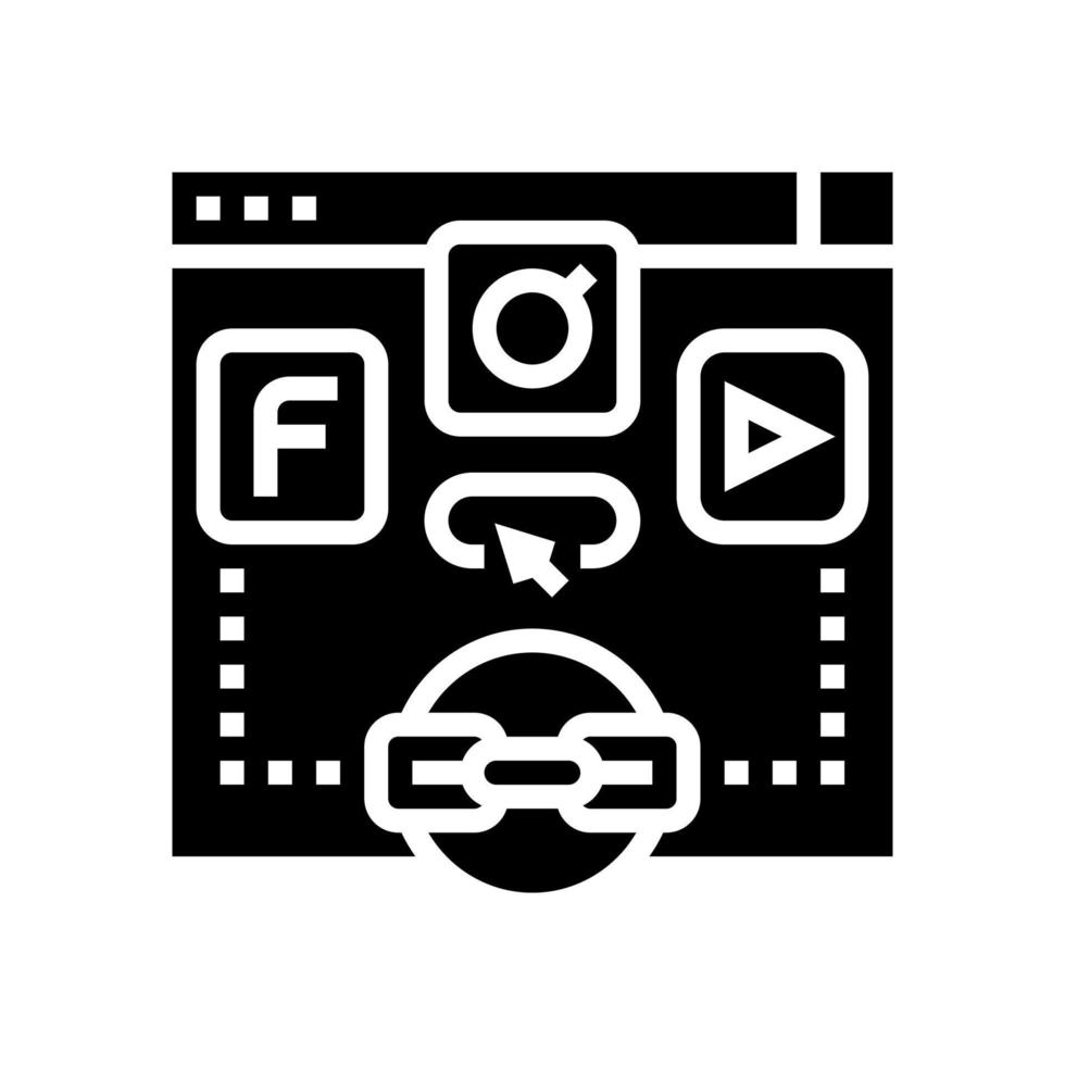 social bookmarking glyph icon vector illustration