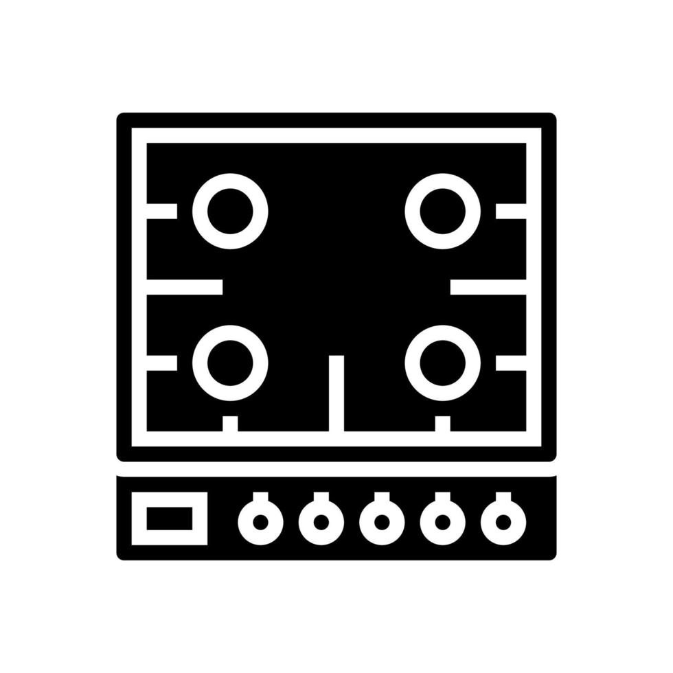 gas cooktop glyph icon vector illustration
