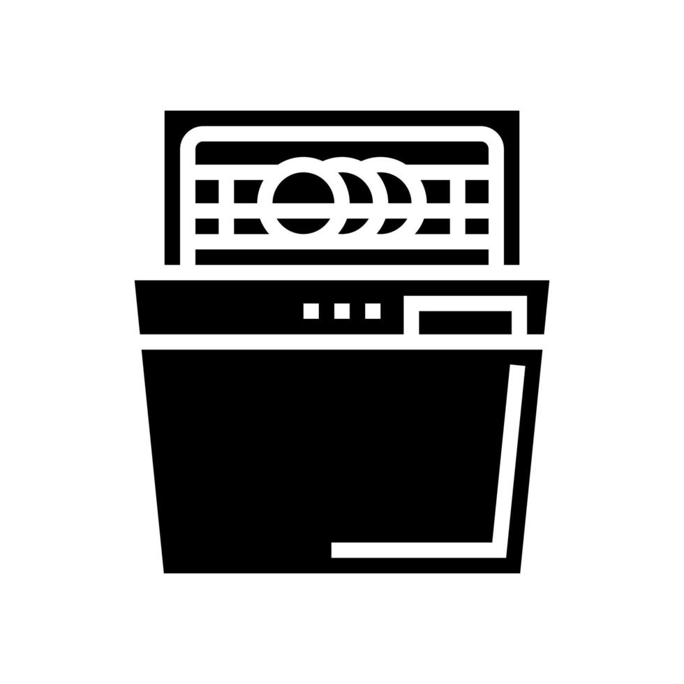 lavavajillas equipo glifo icono vector ilustración