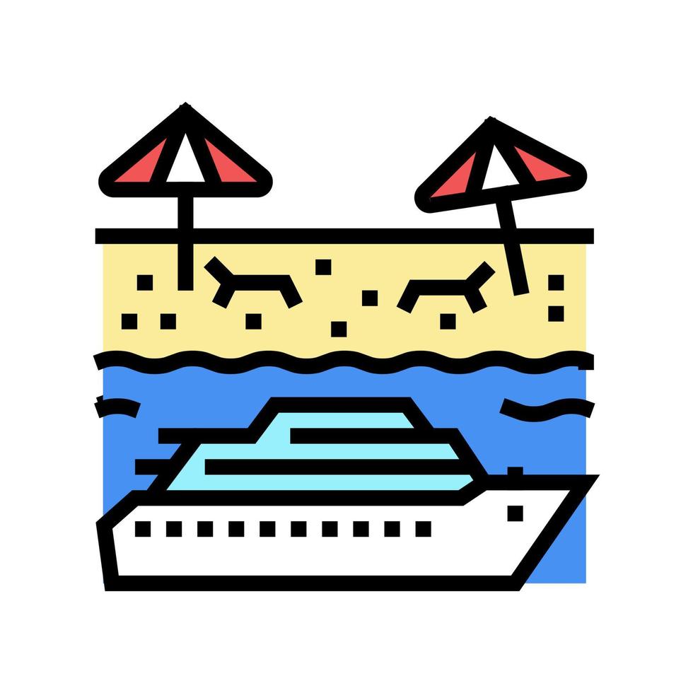 ilustración de vector de icono de color de crucero caribeño