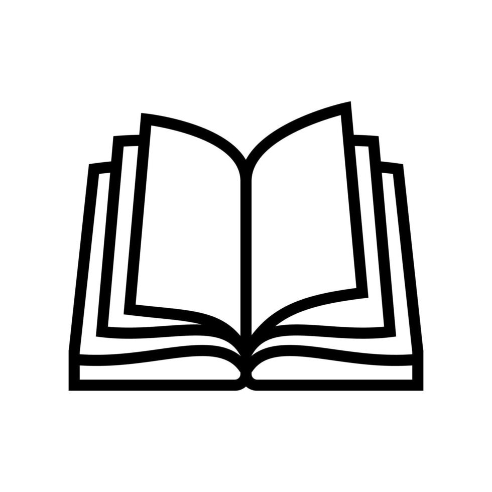 open book line icon vector illustration