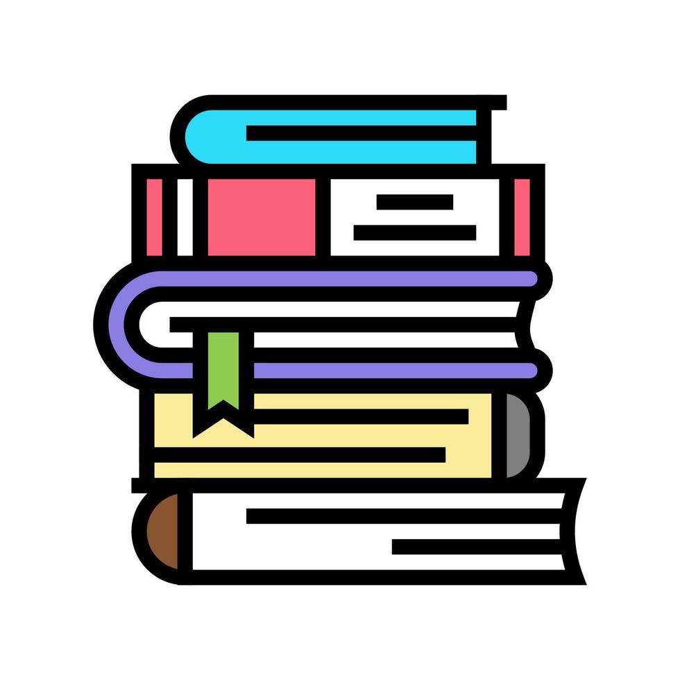 pila de libros color icono vector ilustración