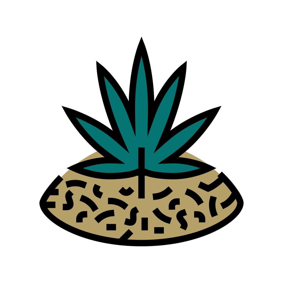 marijuana drug plant color icon vector illustration