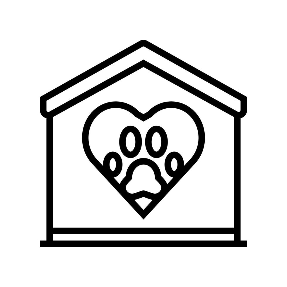 amor mascota doméstica línea icono vector ilustración