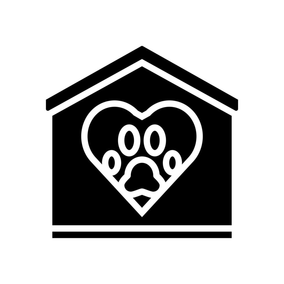 love domestic pet glyph icon vector illustration