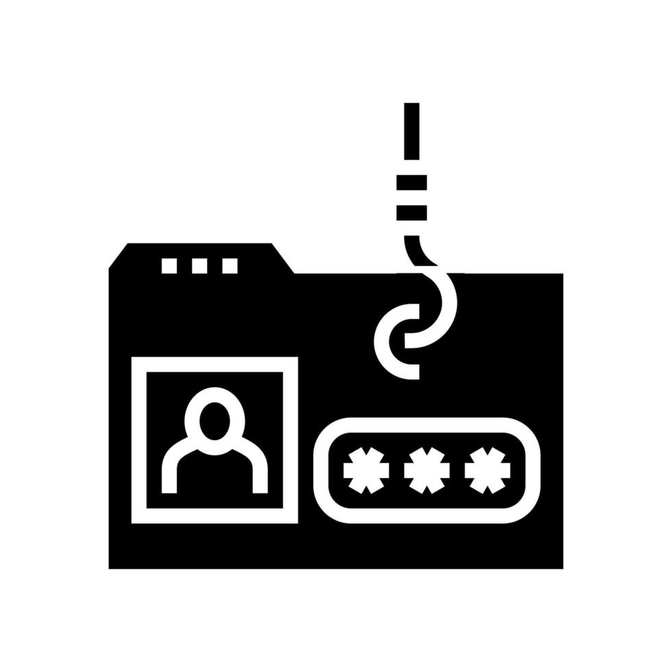 hacking user folder glyph icon vector illustration