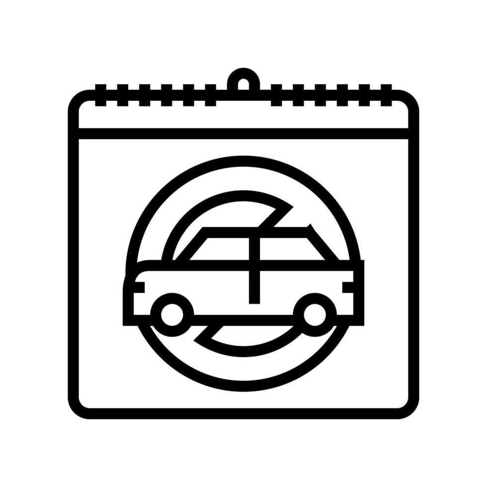 world car-free day line icon vector illustration