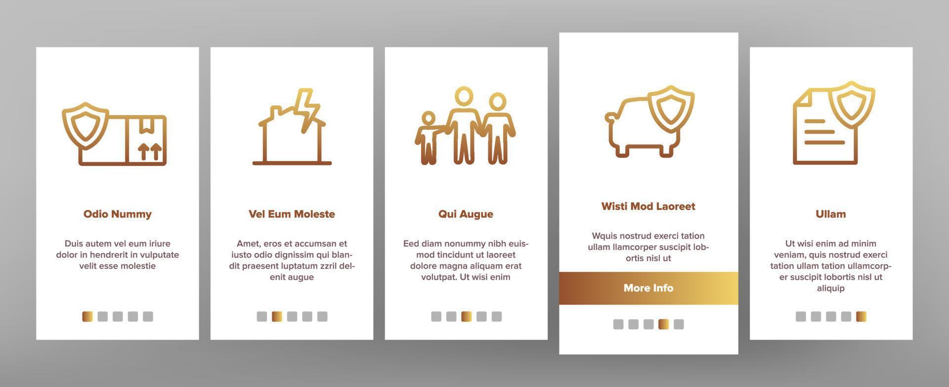 Insurance Color Elements Vector Onboarding