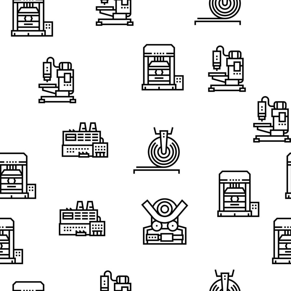 Metal Working Machine Vector Seamless Pattern