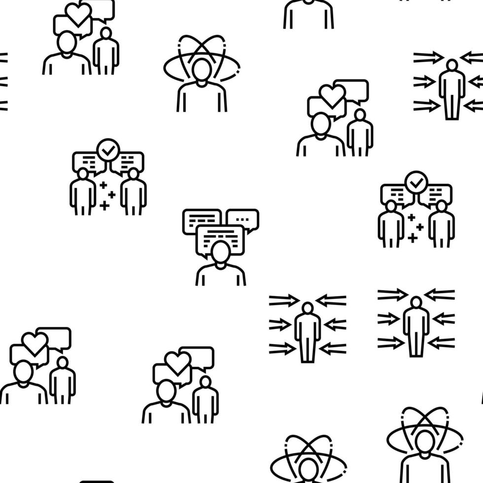 Soft Skills People Vector Seamless Pattern