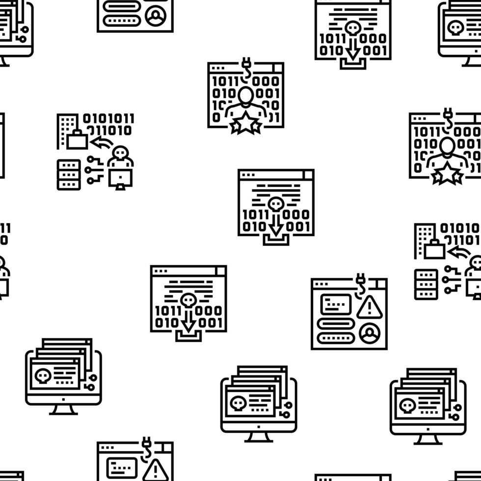 Cyber Crime Internet Business Vector Seamless Pattern