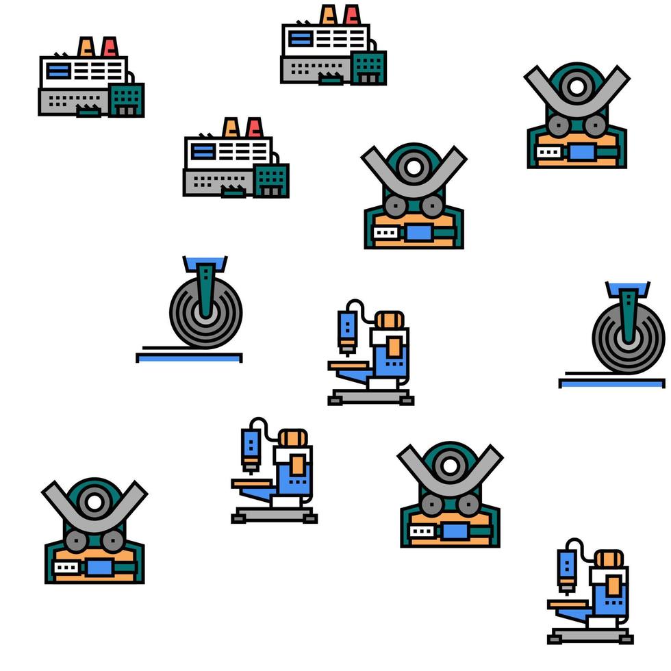 Metal Working Machine Vector Seamless Pattern