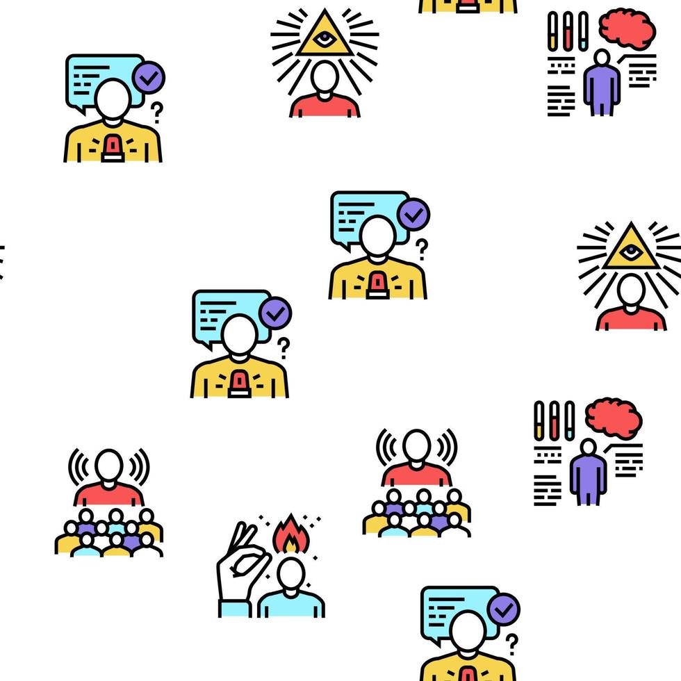 Soft Skills People Vector Seamless Pattern
