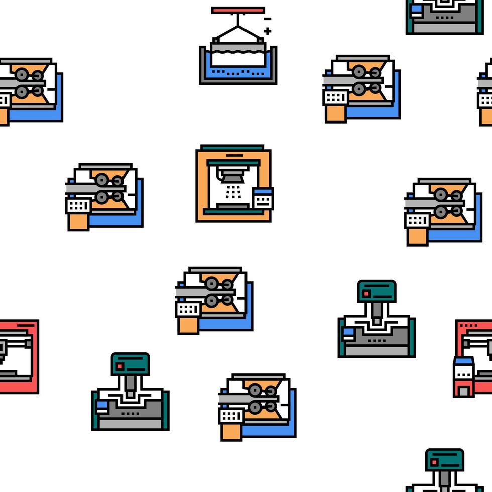 Metal Working Machine Vector Seamless Pattern