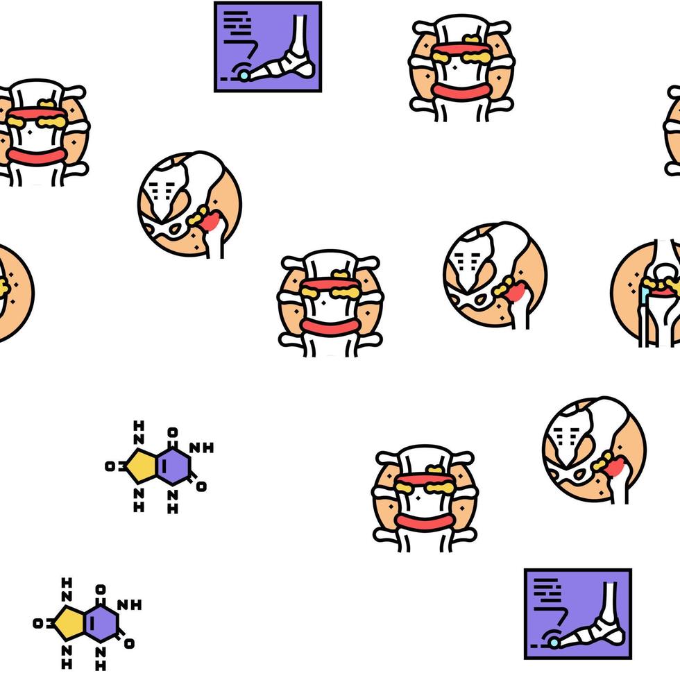 Gout Health Disease Vector Seamless Pattern