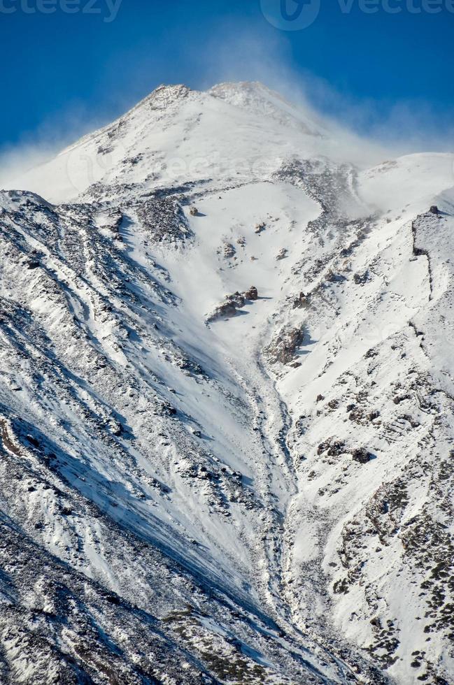 Snowy mountain landscape photo