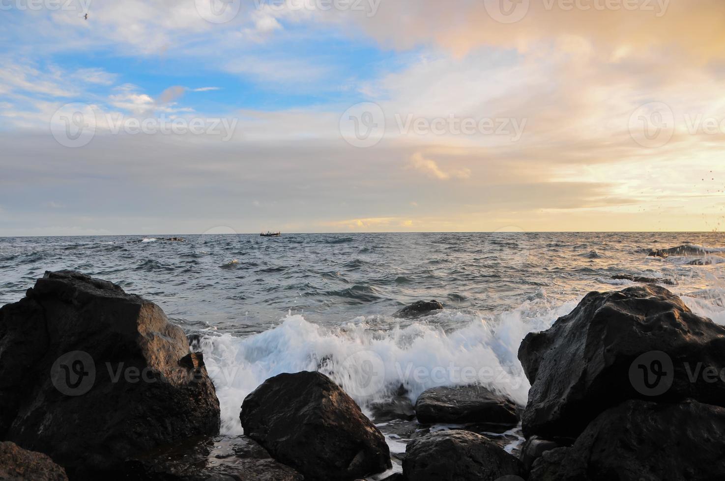 Sunset over the sea photo