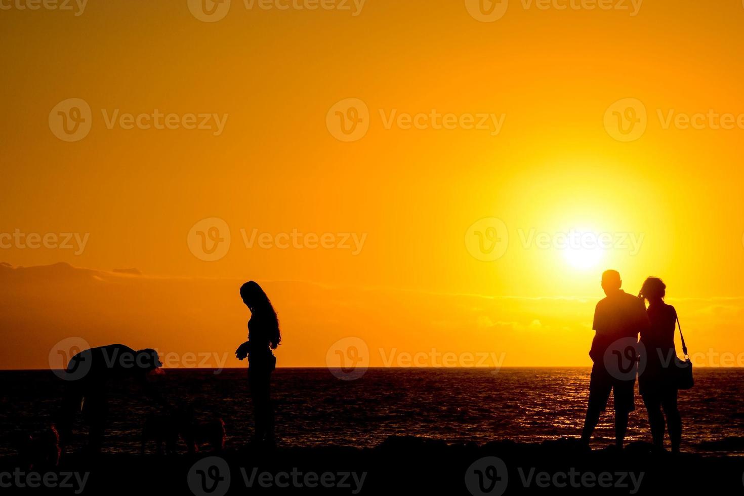 Sunset over the sea photo