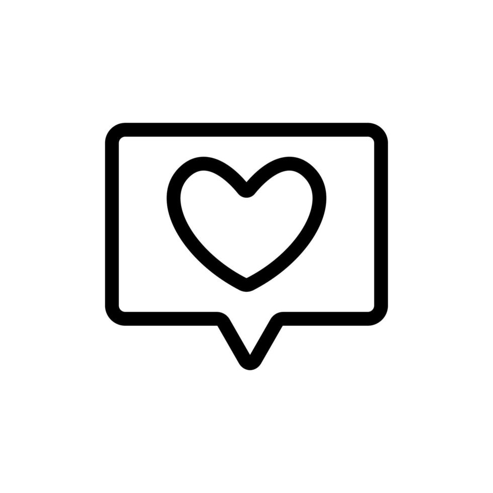 message with heart icon vector. Isolated contour symbol illustration vector