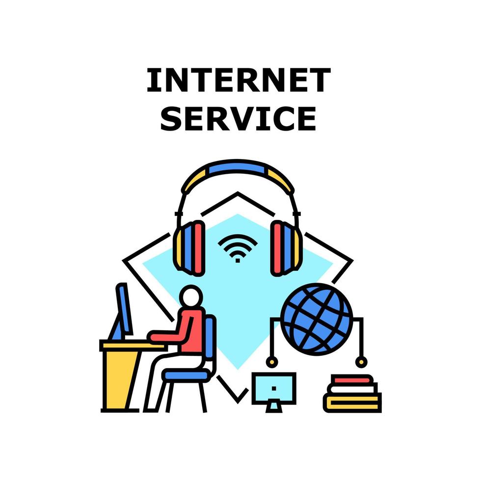 Internet Service Vector Concept Color Illustration