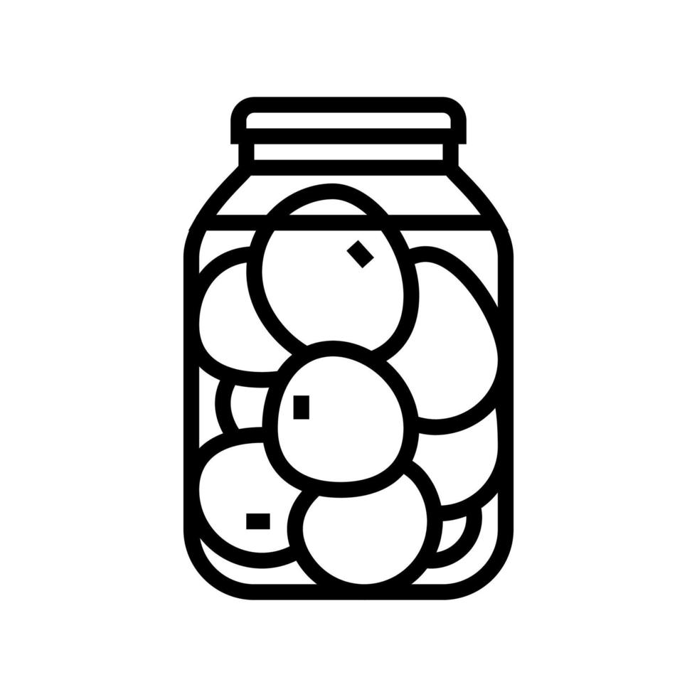 Ilustración de vector de icono de línea de tomate en escabeche